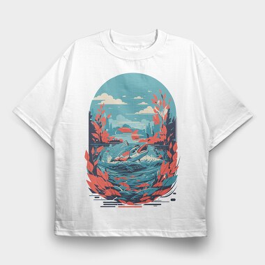 Fish Landscape, Tricou Oversize Barbati (Unisex)