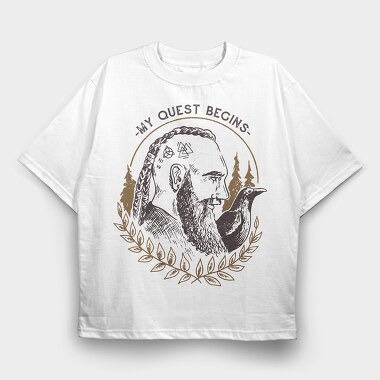 My Quest Begins Viking, Tricou Oversize Barbati (Unisex)