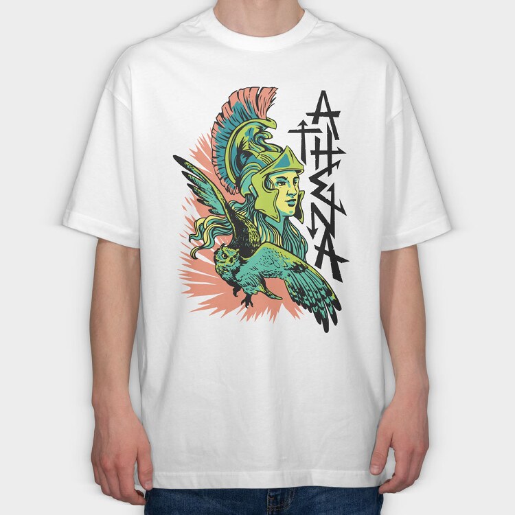 Mythology Athena, Tricou Oversize Barbati (Unisex)