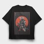 Samurai Red Sun, Tricou Oversize Barbati (Unisex)