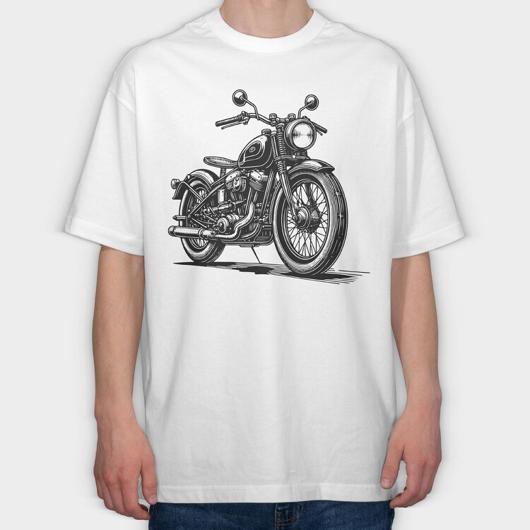 Classic Motorcycle, Tricou Oversize Barbati (Unisex)