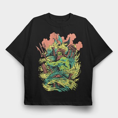 Mythology Poseidon, Tricou Oversize Barbati (Unisex)