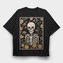 Floral Skeleton, Tricou Oversize Barbati (Unisex)
