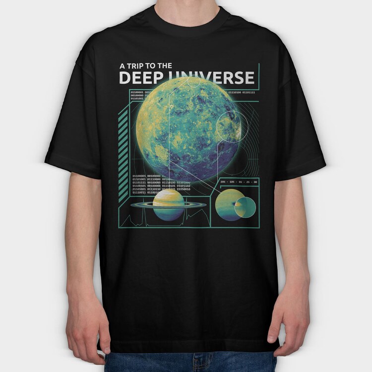 Trip to the Deep Universe, Tricou Oversize Barbati (Unisex)