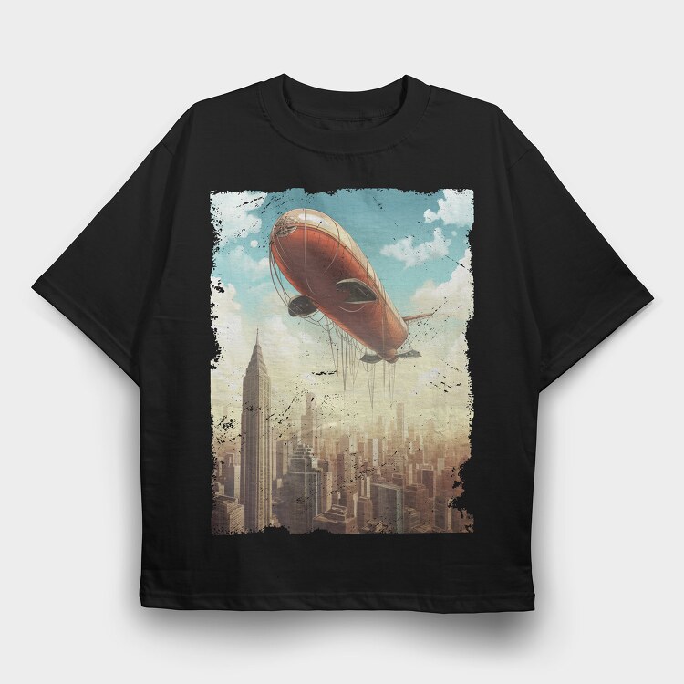 Flying Blimp, Tricou Oversize Barbati (Unisex)