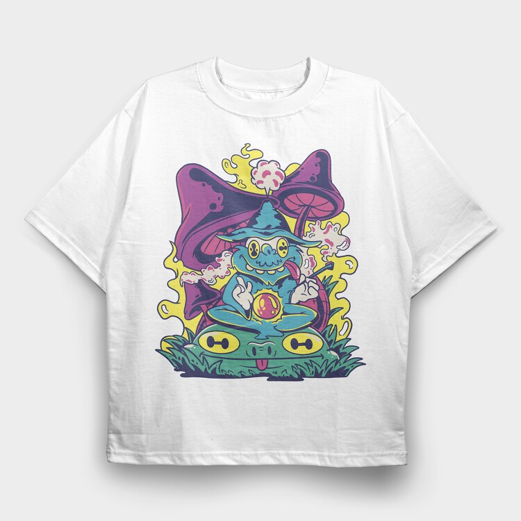 Trippy Wizard, Tricou Oversize Barbati (Unisex)