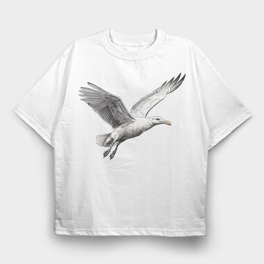 Flying Seagull 2, Tricou Oversize Barbati (Unisex)