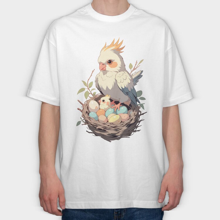 Cockatiel, Tricou Oversize Barbati (Unisex)