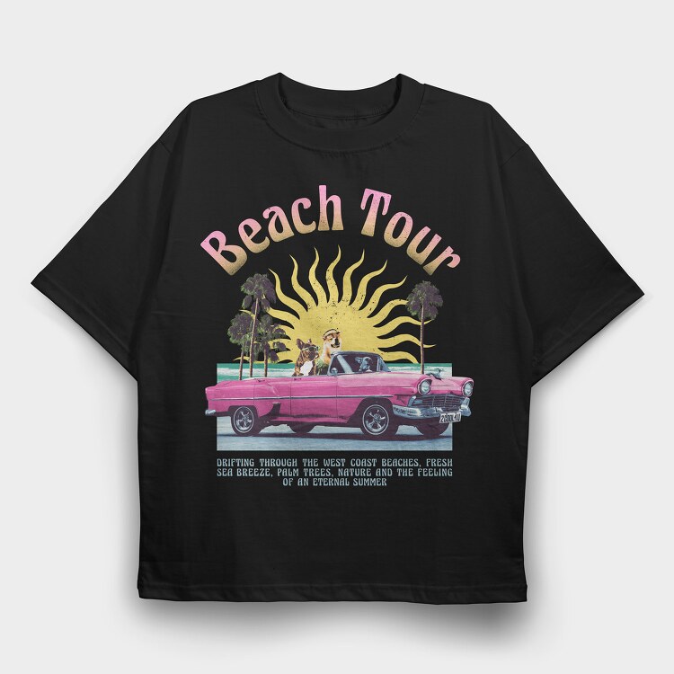 Beach Tour, Tricou Oversize Barbati (Unisex)