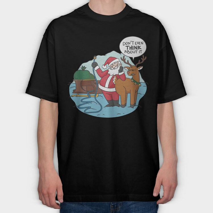 Naughty Santa, Tricou Oversize Barbati (Unisex)