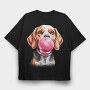 Beagle Bubblegum, Tricou Oversize Barbati (Unisex)