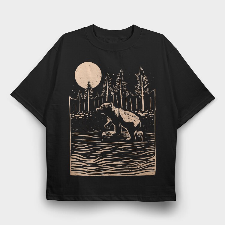 Bear Art, Tricou Oversize Barbati (Unisex)