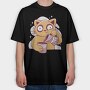 Coffee Cat, Tricou Oversize Barbati (Unisex)
