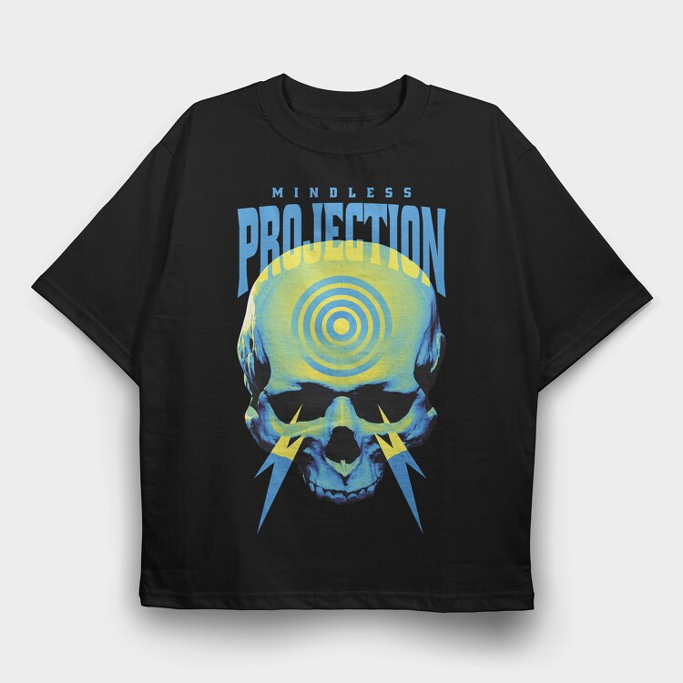 Negative Skull Circles, Tricou Oversize Barbati (Unisex)