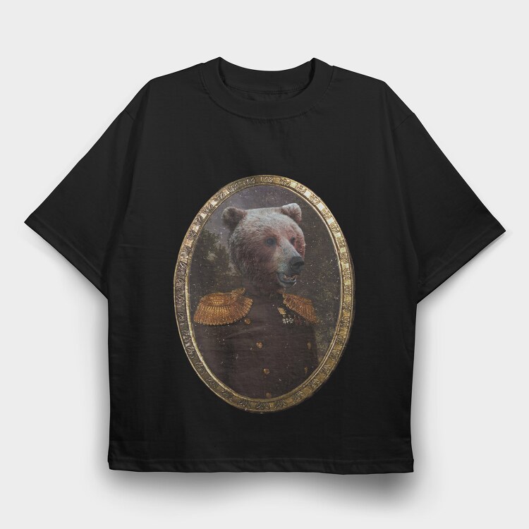 Bear Commander, Tricou Oversize Barbati (Unisex)