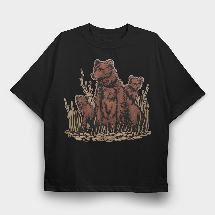 Bear Cubs, Tricou Oversize Barbati (Unisex)