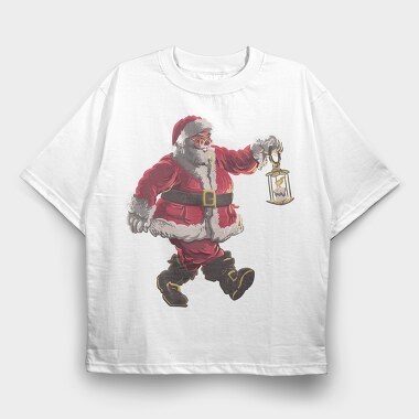 Santa Walking, Tricou Oversize Barbati (Unisex)