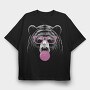 Bear Monochrome Bubblegum, Tricou Oversize Barbati (Unisex)