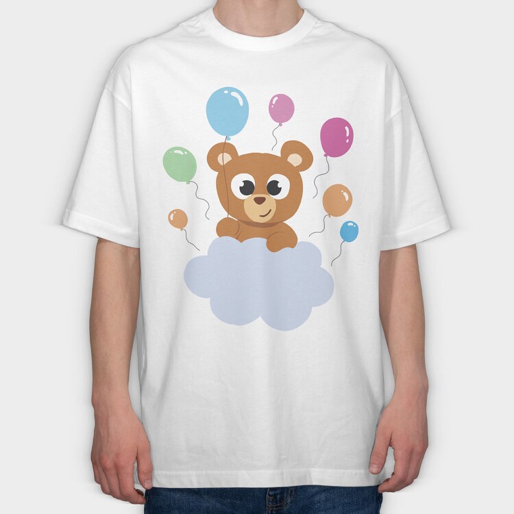 Bear on the Cloud, Tricou Oversize Barbati (Unisex)
