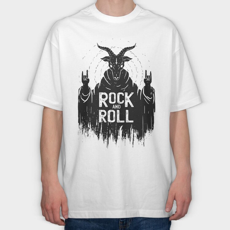 Satan Rock and Roll, Tricou Oversize Barbati (Unisex)