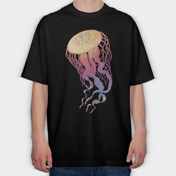 Jellyfish Colorful, Tricou Oversize Barbati (Unisex)