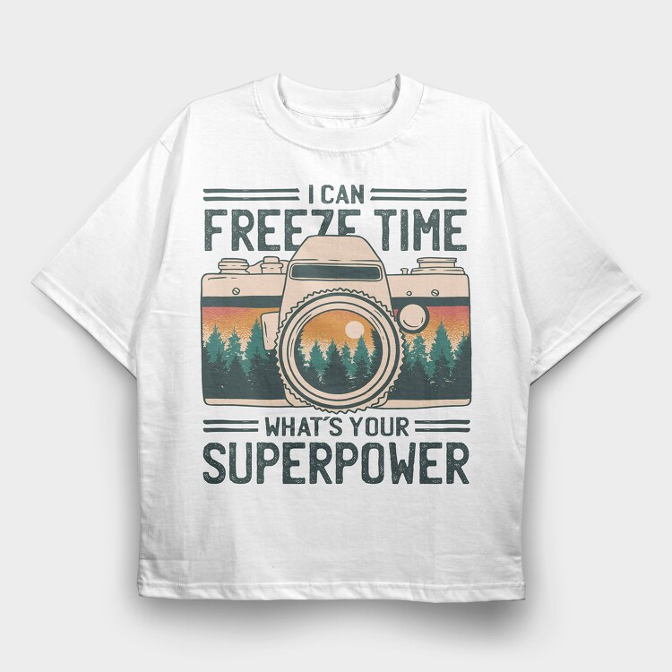 Freeze Time, Tricou Oversize Barbati (Unisex)