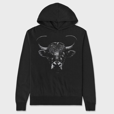 Eyepatch Bull Portrait, Hanorac Oversize Barbati (Unisex)