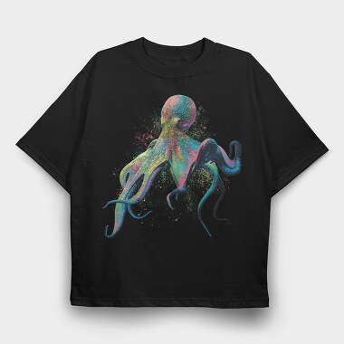 Colorful Octopus, Tricou Oversize Barbati (Unisex)