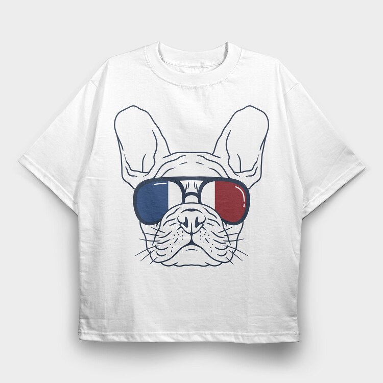 Frenchie Dog, Tricou Oversize Barbati (Unisex)