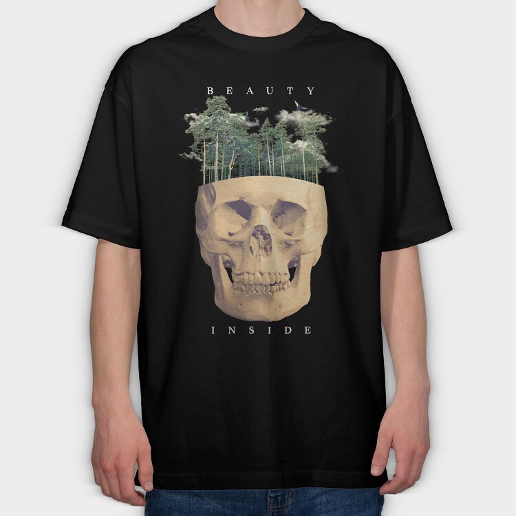 Beauty Inside, Tricou Oversize Barbati (Unisex)