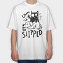 Umm He Slipped, Tricou Oversize Barbati (Unisex)