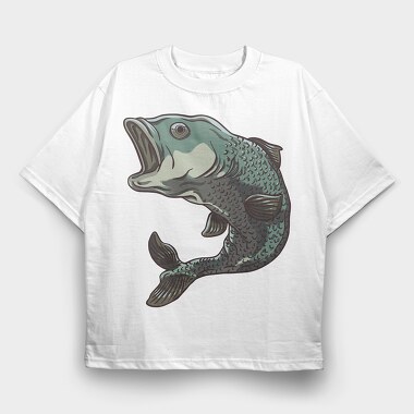 Jumping Pike Perch, Tricou Oversize Barbati (Unisex)