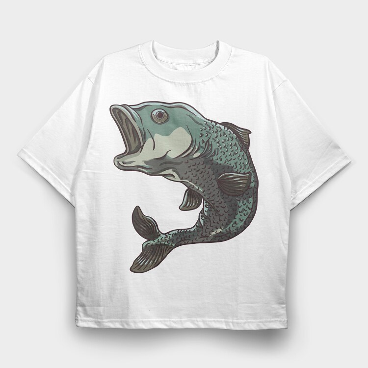 Jumping Pike Perch, Tricou Oversize Barbati (Unisex)