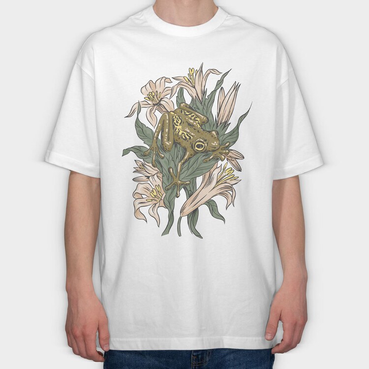 Frog Lilies, Tricou Oversize Barbati (Unisex)
