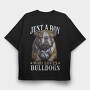 Just a Boy Who Loves Bulldog, Tricou Oversize Barbati (Unisex)