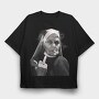 Nun Middle Finger, Tricou Oversize Barbati (Unisex)
