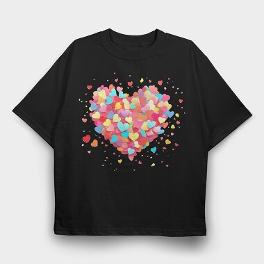 Confetti Heart, Tricou Oversize Barbati (Unisex)