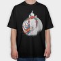 Unicorn Middle Finger Horn, Tricou Oversize Barbati (Unisex)