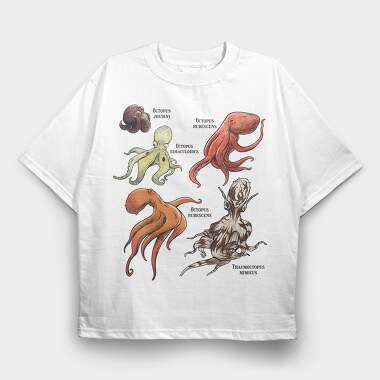 Octopus Set, Tricou Oversize Barbati (Unisex)