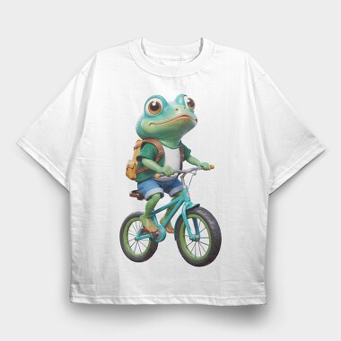 Bicycle Frog, Tricou Oversize Barbati (Unisex)