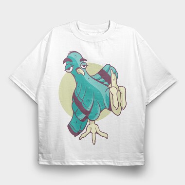 Funny Pigeon, Tricou Oversize Barbati (Unisex)