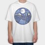 Signpost Mountain Night, Tricou Oversize Barbati (Unisex)