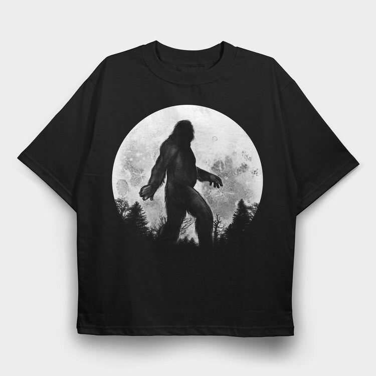 Big Foot Moon Monochrome, Tricou Oversize Barbati (Unisex)