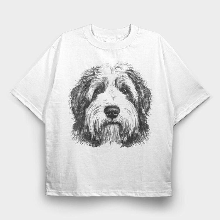 Old English Sheep Dog, Tricou Oversize Barbati (Unisex)