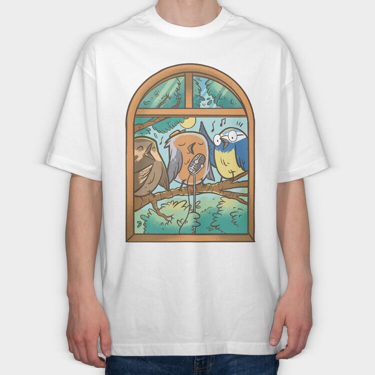 Singing Birdss, Tricou Oversize Barbati (Unisex)