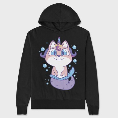 Cat Unicorn Mermaid, Hanorac Oversize Barbati (Unisex)