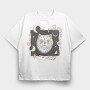 Cosmic White Cat, Tricou Oversize Barbati (Unisex)