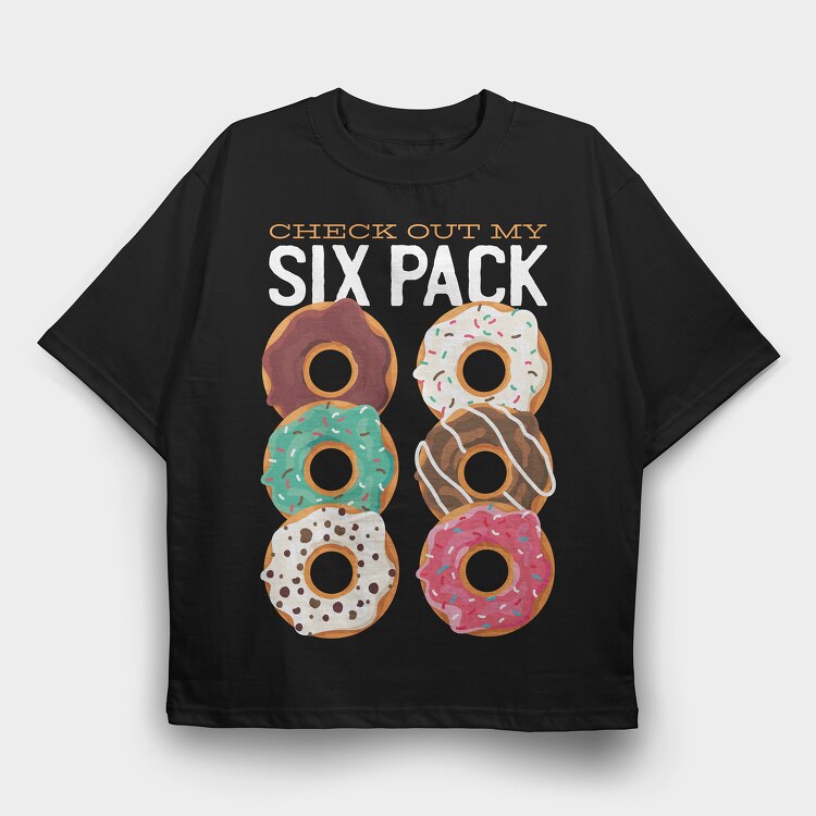 Six Pack Donuts, Tricou Oversize Barbati (Unisex)