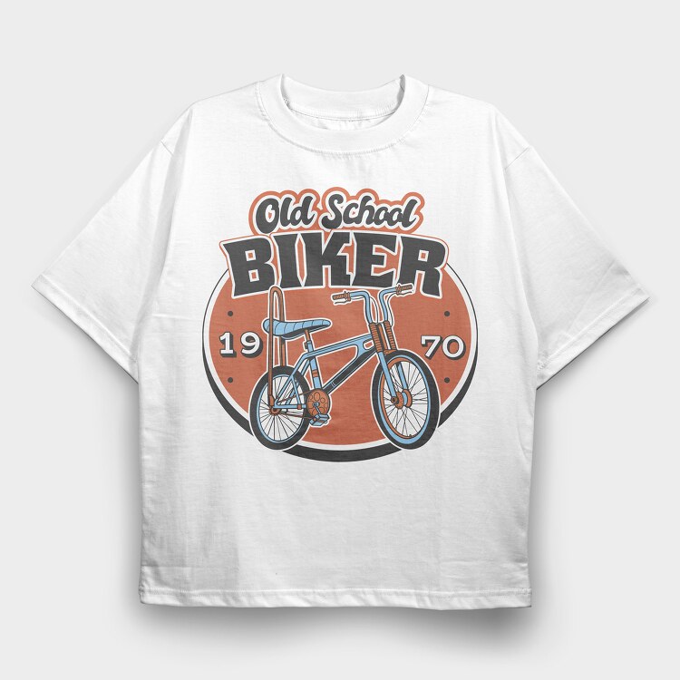 Old School Biker, Tricou Oversize Barbati (Unisex)
