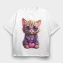 Kitty, Tricou Oversize Barbati (Unisex)